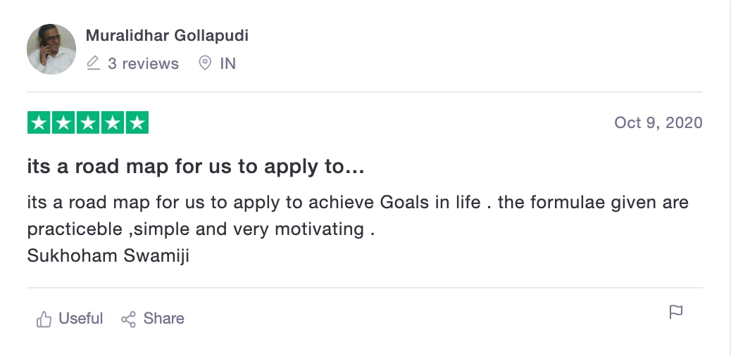 Trustpilot 5 star review by Muralidhar Gollapudi